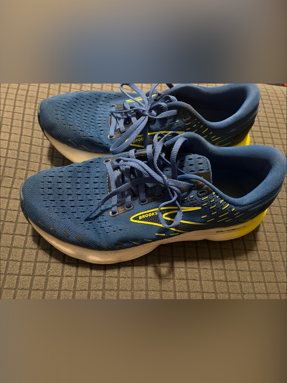 Brooks Men’s Athletic Shoes - Deep Blue with Yellow Accents